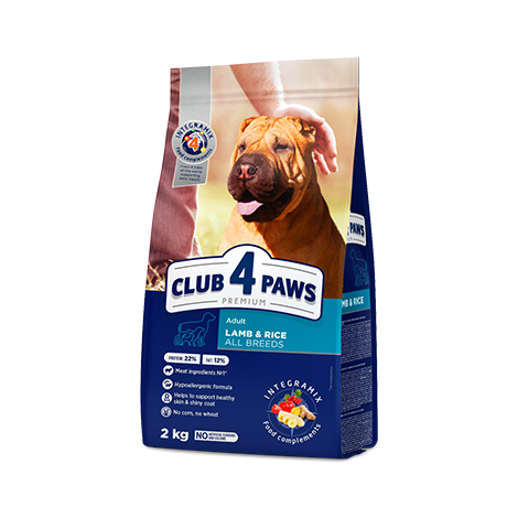 CLUB 4 PAWS PREMIUM "ΑΡΝΙ ΚΑΙ ΡΥΖΙ" ΓΙΑ ΕΝΗΛΙΚΟΥΣ ΣΚΥΛΟΥΣ ΟΛΩΝ ΤΩΝ ΦΥΛΩΝ. ΠΛΗΡΗ ΞΗΡΑ ΤΡΟΦΗ