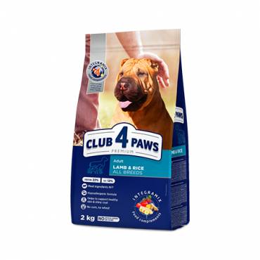 CLUB 4 PAWS PREMIUM "ΑΡΝΙ ΚΑΙ ΡΥΖΙ" ΓΙΑ ΕΝΗΛΙΚΟΥΣ ΣΚΥΛΟΥΣ ΟΛΩΝ ΤΩΝ ΦΥΛΩΝ. ΠΛΗΡΗ ΞΗΡΑ ΤΡΟΦΗ