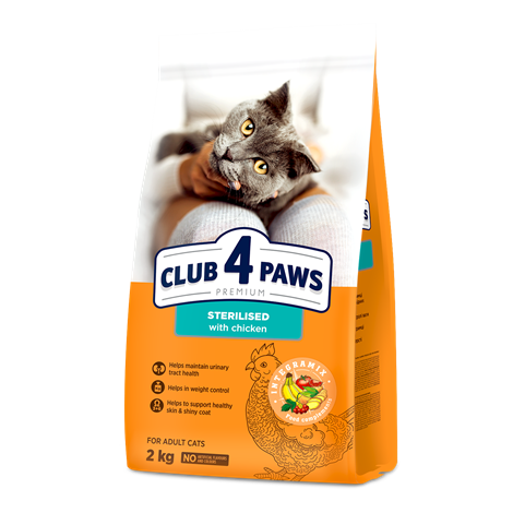 CLUB 4 PAWS PREMIUM "ΑΠΟΣΤΕΙΡΩΜΕΝΕΣ". ΠΛΗΡΕΙΣ ΞΗΡΑ ΖΩΟΤΡΟΦΩΝ ΓΙΑ ΕΝΗΛΙΚΕΣ ΑΠΟΣΤΕΙΡΩΜΕΝΕΣ ΓΑΤΕΣ