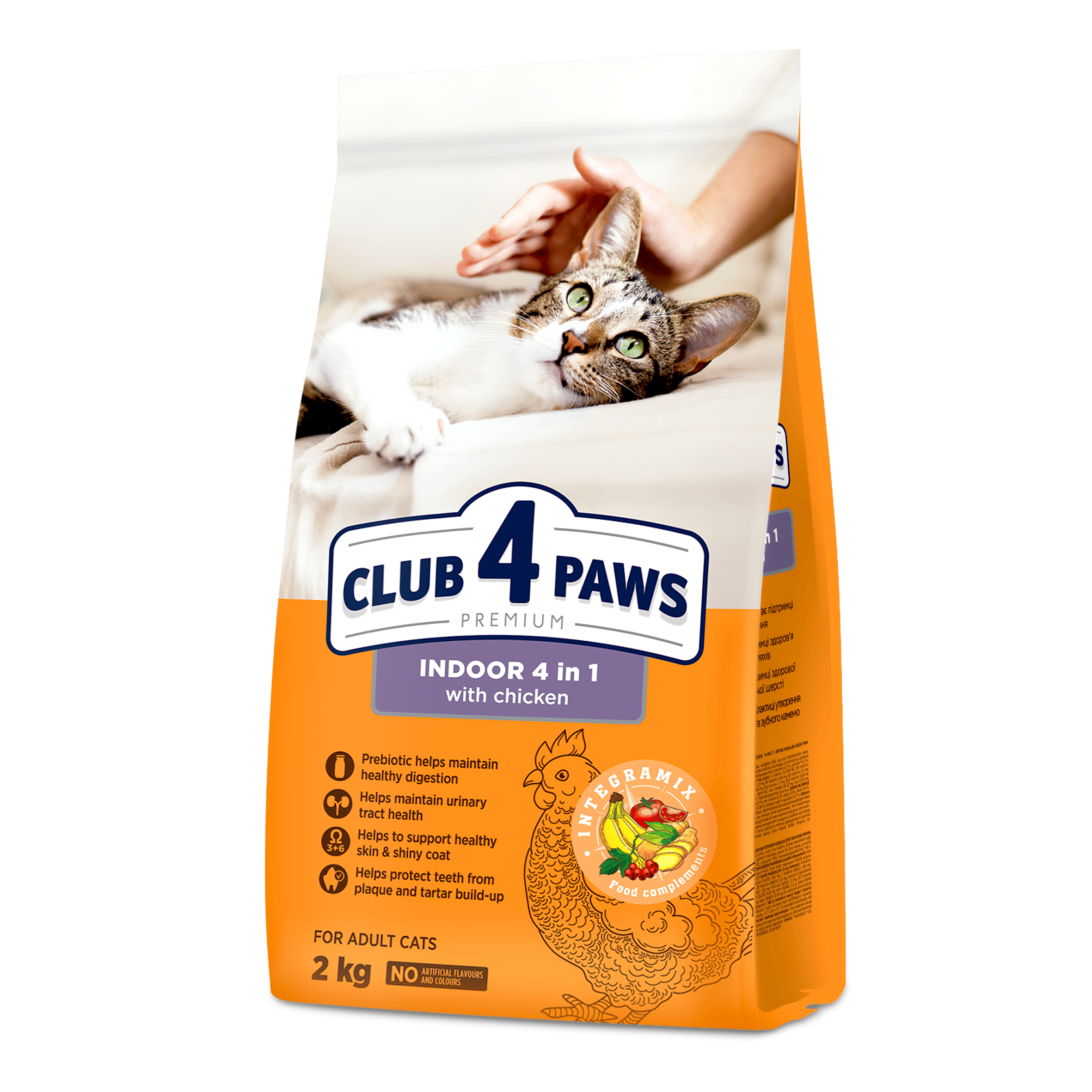 CLUB 4 PAWS PREMIUM. ΓΙΑ ΓΑΤΕΣ ΠΟΥ ΖΟΥΝ ΣΕ ΚΛΕΙΣΤΟΥΣ ΧΩΡΟΥΣ «4 ΣΕ 1». ΠΛΗΡΗΣ ΞΗΡΑ ΖΩΟΤΡΟΦΏΝ ΓΙΑ ΕΝΗΛΙΚΕΣ ΓΑΤΕΣ
