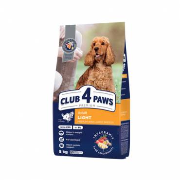 CLUB 4 PAWS PREMIUM «ΈΛΕΓΧΟΣ ΒΑΡΟΥΣ». ΠΛΗΡΗΣ ΞΗΡΗ ΤΡΟΦΗ ΓΙΑ ΕΝΗΛΙΚΟΥΣ ΣΚΥΛΟΥΣ ΜΕΣΗΣ ΚΑΙ ΜΕΓΑΛΗΣ ΦΥΛΗΣ ΣΤΕΙΡΩΜΕΝΟΥΣ Η ΕΠΙΡΡΕΠΕΙΣ ΣΤΗΝ ΑΥΞΗΣΗ ΒΑΡΟΥΣ. ΜΕ ΥΨΗΛΗ ΠΕΡΙΕΚΤΙΚΟΤΗΤΑ ΣΕ ΓΑΛΟΠΟΥΛΑ