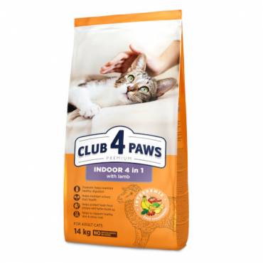 CLUB 4 PAWS PREMIUM ΓΙΑ ΓΑΤΕΣ ΠΟΥ ΖΟΥΝ ΣΕ ΚΛΕΙΣΤΟΥΣ ΧΩΡΟΥΣ «4 ΣΕ 1». ΠΛΗΡΗΣ ΞΗΡΑ ΖΩΟΤΡΟΦΏΝ ΓΙΑ ΕΝΗΛΙΚΕΣ ΓΑΤΕΣ ΜΕ ΑΡΝΊ