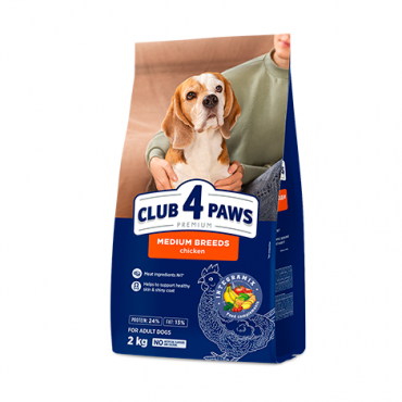 CLUB 4 PAWS PREMIUM ΓΙΑ ΦΥΛΕΣ ΜΕΣΑΙΟΥ ΜΕΓΕΘΟΥΣ. ΠΛΉΡΕΙΣ ΞΗΡΑ ΖΩΟΤΡΟΦΩΝ ΓΙΑ ΕΝΗΛΙΚΟΥΣ ΣΚΥΛΟΥΣ