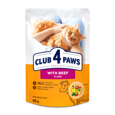 CLUB 4 PAWS PREMIUM "ΜΕ ΜΟΣΧΆΡΙ ΣΕ ΖΕΛΈ". ΠΛΗΡΕΙΣ ΚΟΝΣΕΡΒΟΠΟΙΗΜΕΝΗ ΖΩΟΤΡΟΦΩΝ ΓΙΑ ΖΩΑ ΣΥΝΤΡΟΦΙΑΣ ΓΙΑ ΕΝΗΛΙΚΕΣ ΓΑΤΕΣ